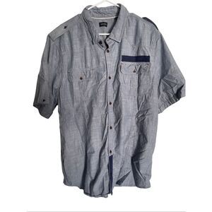 Buffalo David Bitton Men's Blue Buttons Up Short Sleeves Size XXL